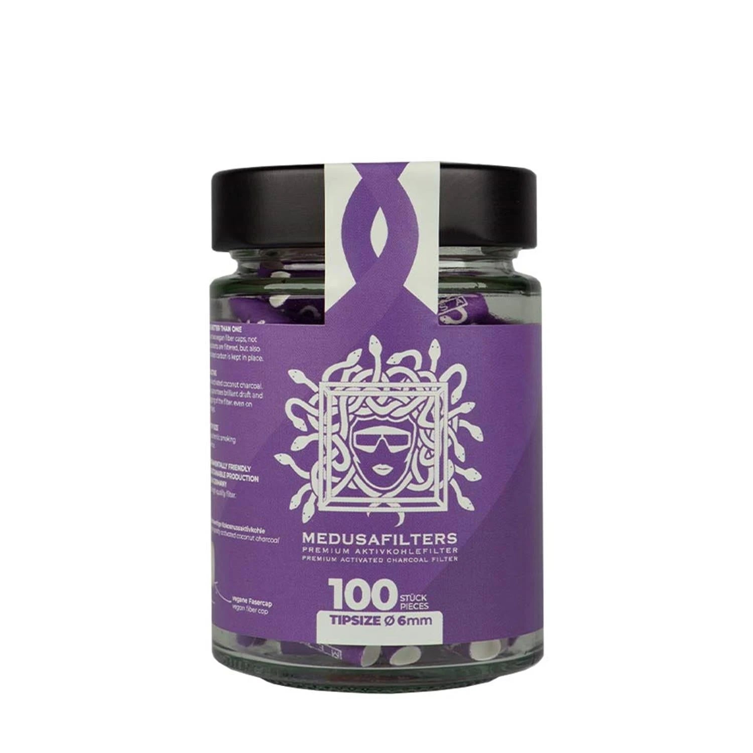 Medusafilters Aktivkohlefilter 6mm Organic (100er Glas) - verschiedene Farben Medusafilters